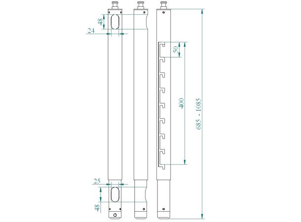 Euromet 700-1100 mm forlenger for Arakno, hvit